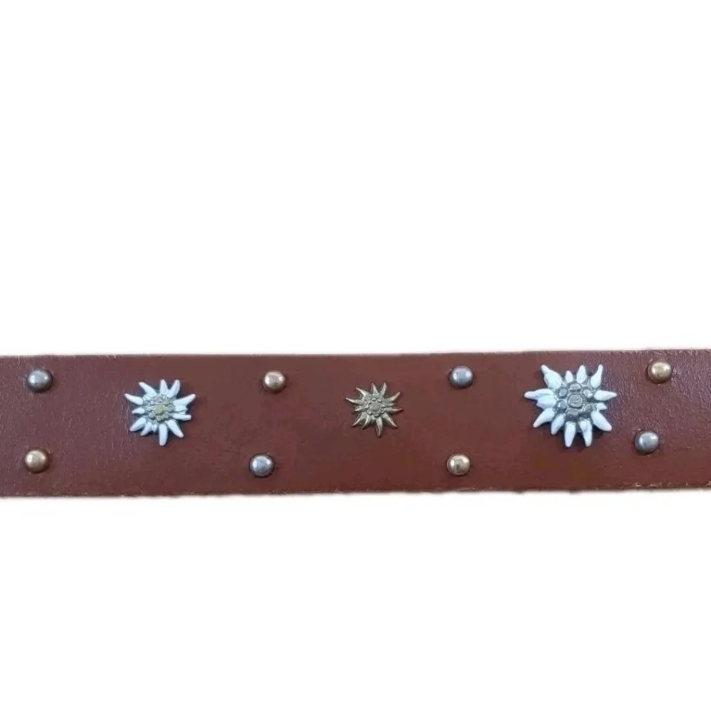 Coastal Cowgirl Western Rockabilly Belt Floral Cows Studded Woman Large 33